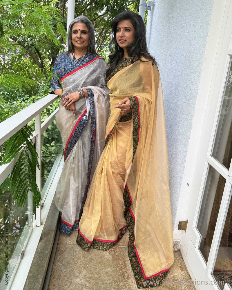 EE-X02540 Silver Tissue Saree
