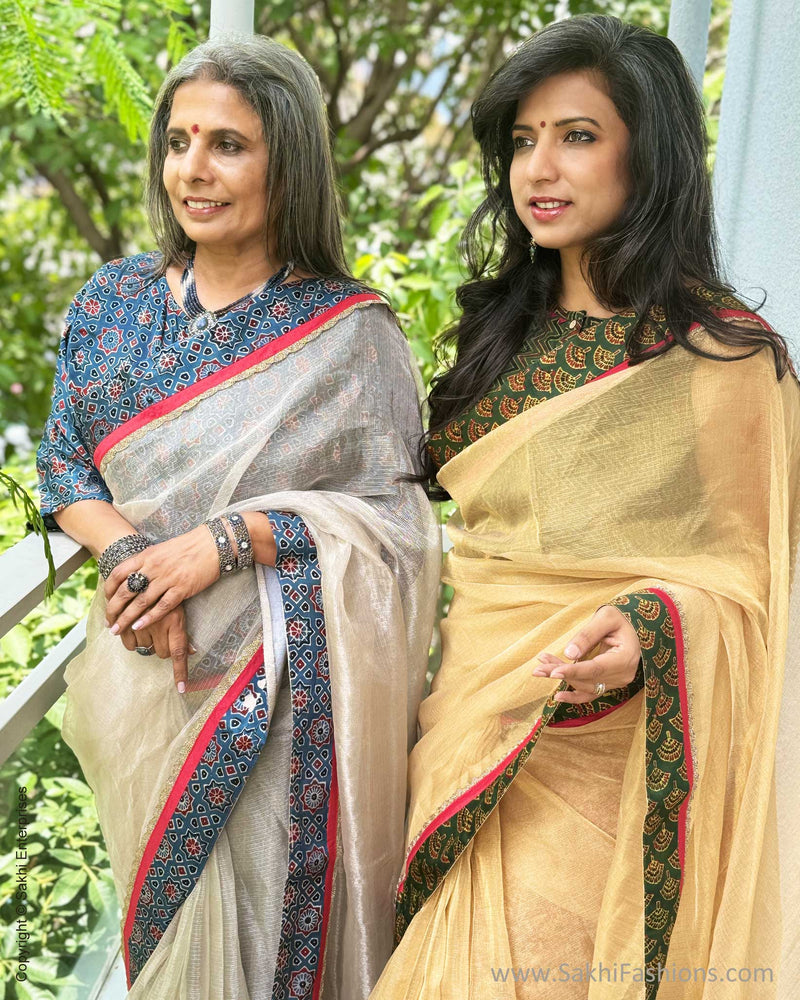 EE-X02540 Silver Tissue Saree