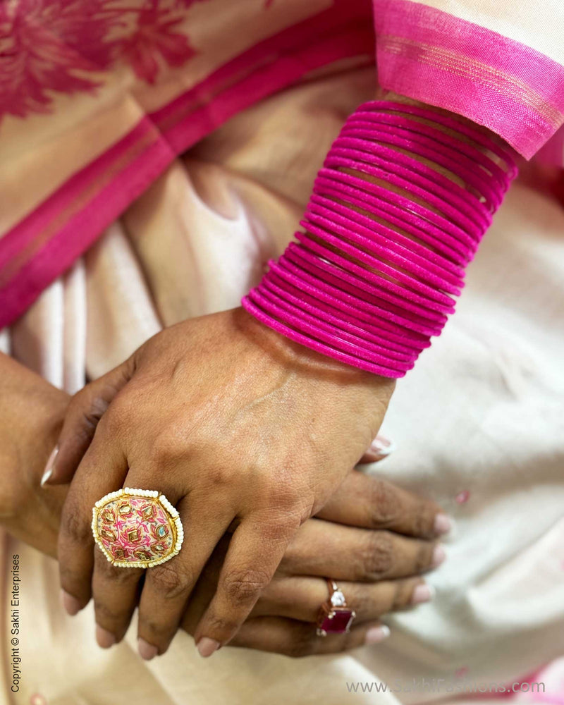 EE-X02258 Pink Floral Kanchi Sari