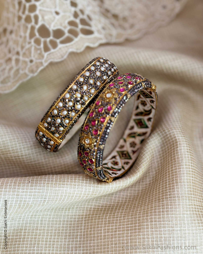 AJ-X02825 Pink Meena Bangle