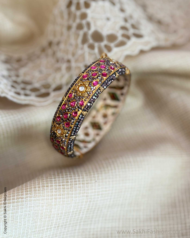 AJ-X02825 Pink Meena Bangle