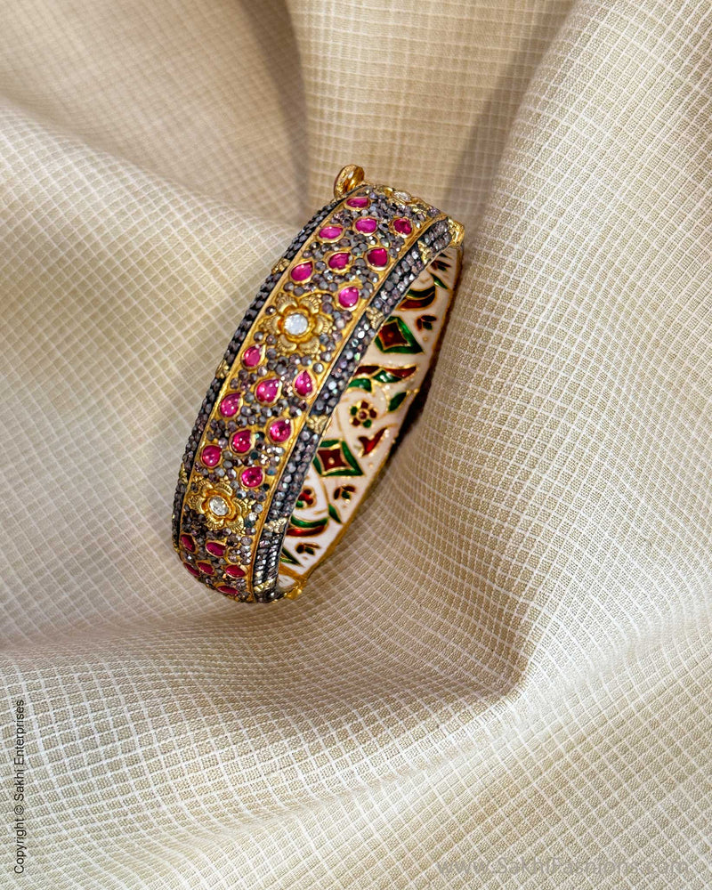 AJ-X02825 Pink Meena Bangle