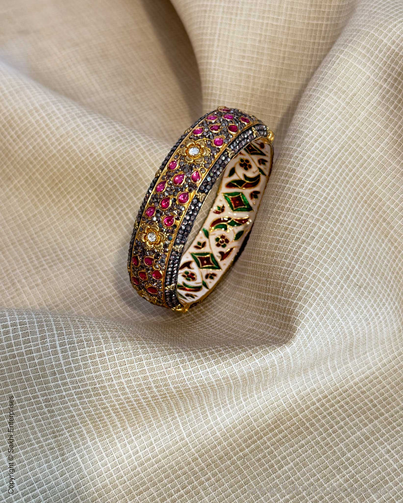AJ-X02825 Pink Meena Bangle