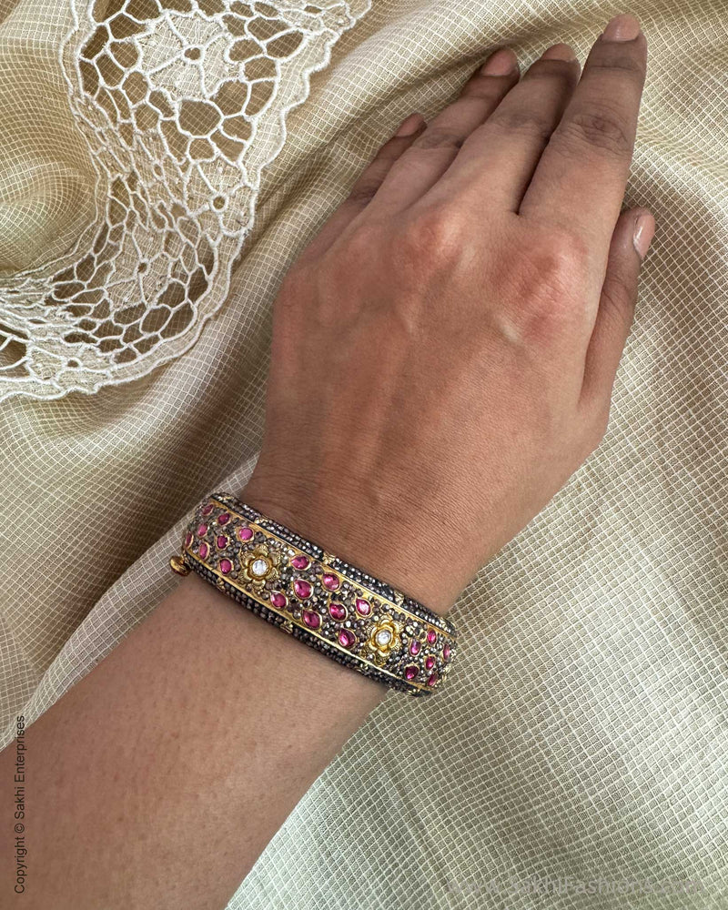 AJ-X02825 Pink Meena Bangle