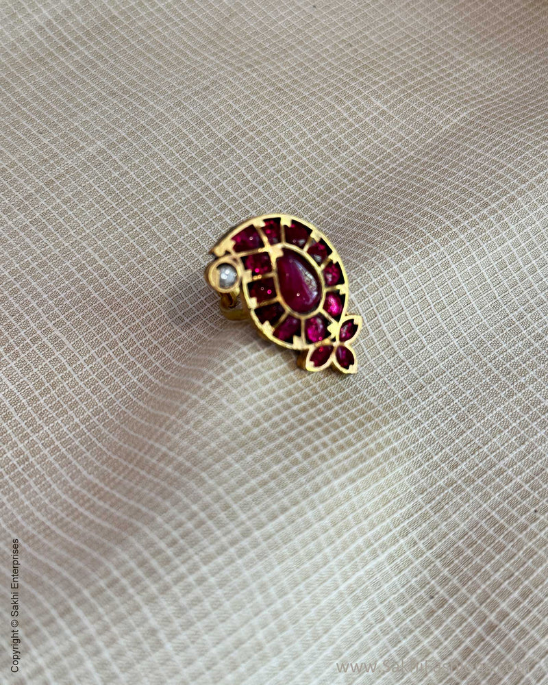 AJ-X02775 Pink Meena Finger Ring