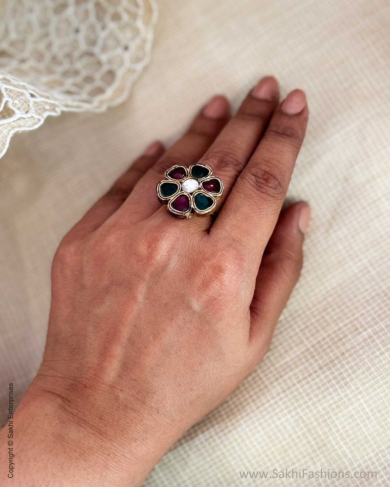 AJ-X02767 Meena Finger Ring