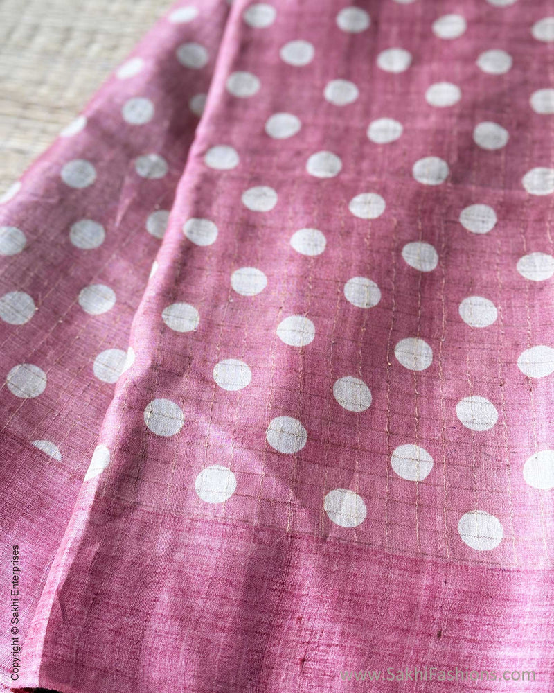 DP-X03038 Polka Kalamkari Tussar Sari