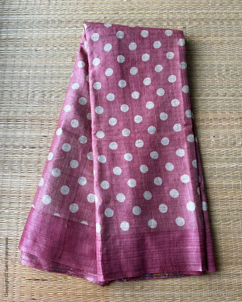 DP-X03038 Polka Kalamkari Tussar Sari