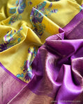 DP-X03036 Lemon Flora Tussar Sari