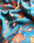BL-V15838 Blue Silk Kalamkari