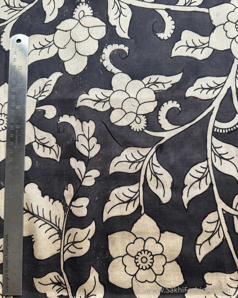 BL-V15827R Black Silk Kalamkari