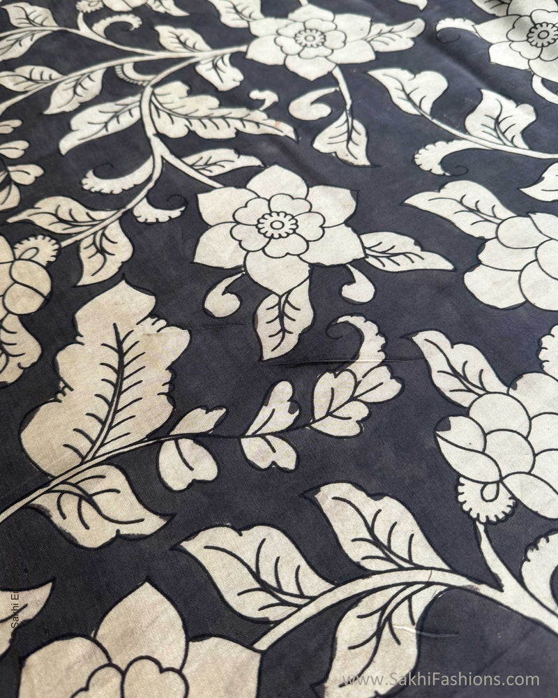 BL-V15827R Black Silk Kalamkari