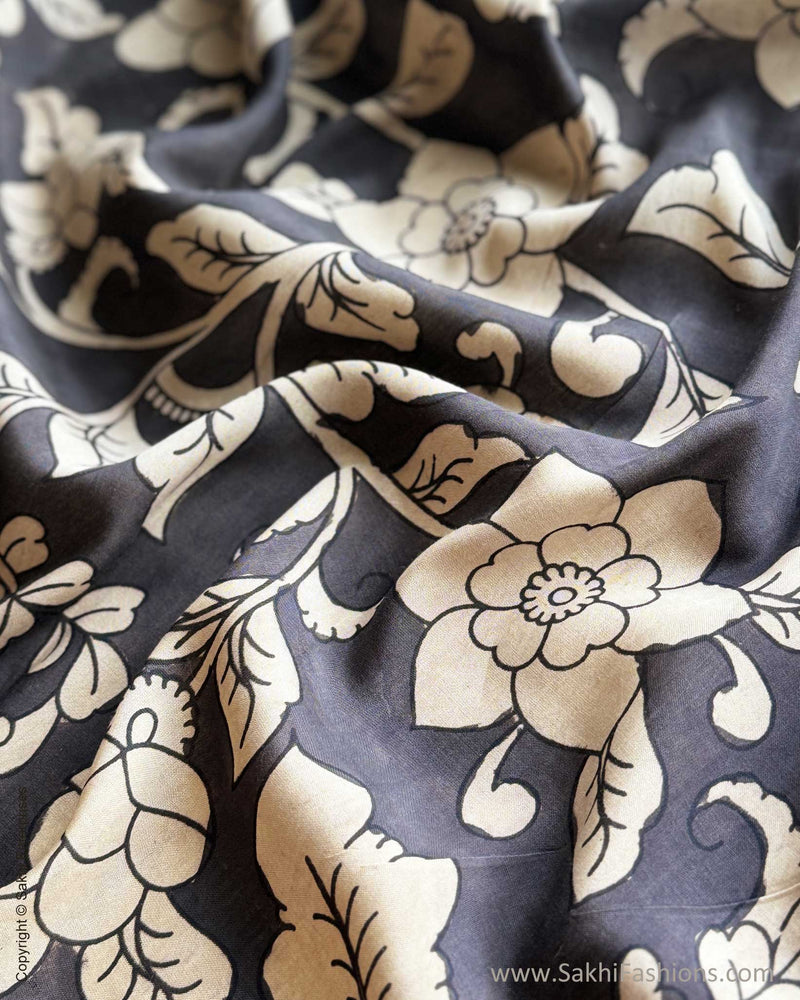 BL-V15827R Black Silk Kalamkari