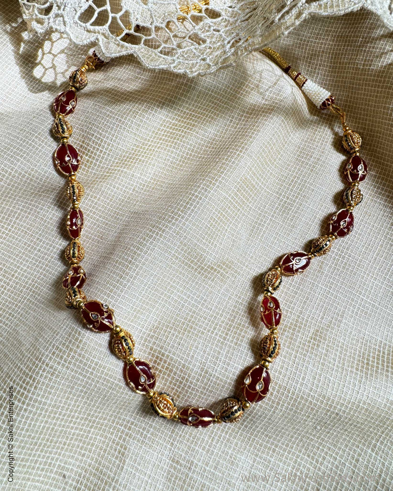 AJ-X02782 Ruby Meena Necklace
