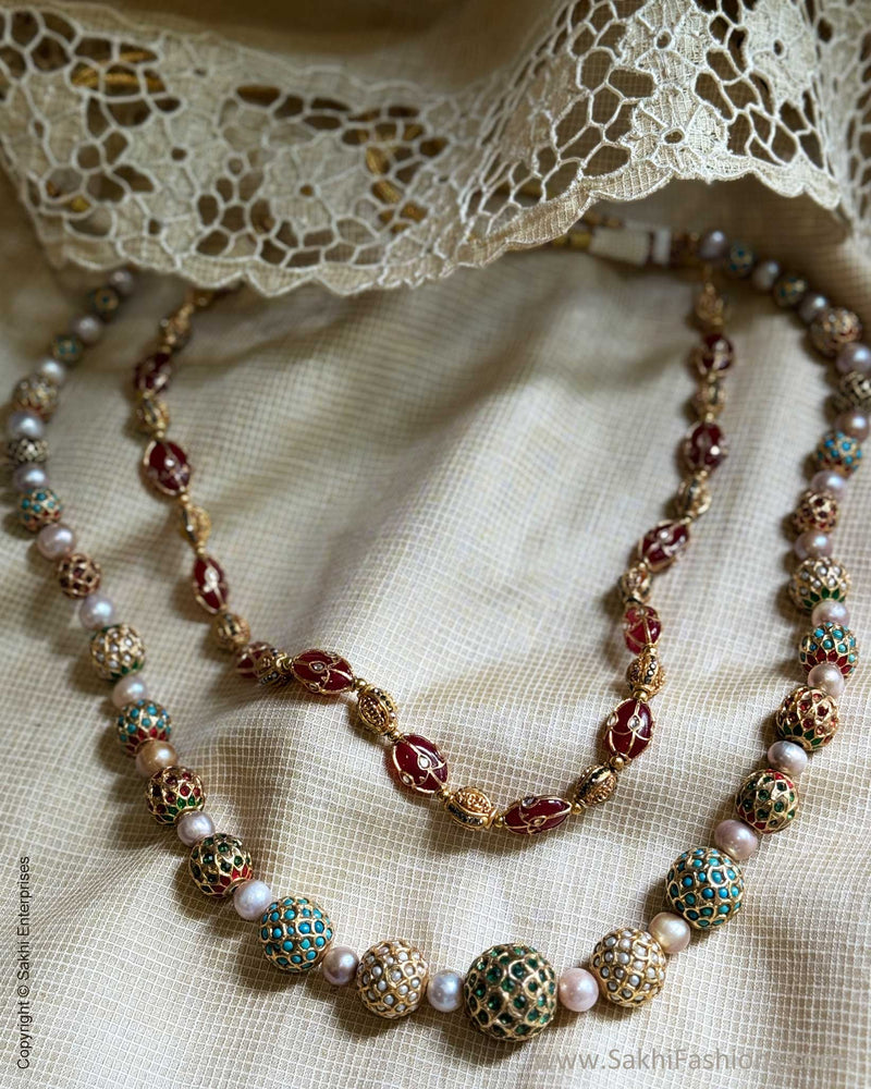 AJ-X02782 Ruby Meena Necklace