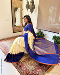 EE-X01160 Cream Kanjeevaarm silk sari