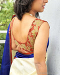 BL-W24621 Orange Cutwork blouse