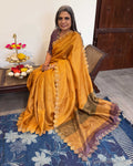 EE-X11406 Yellow Tussar Sari