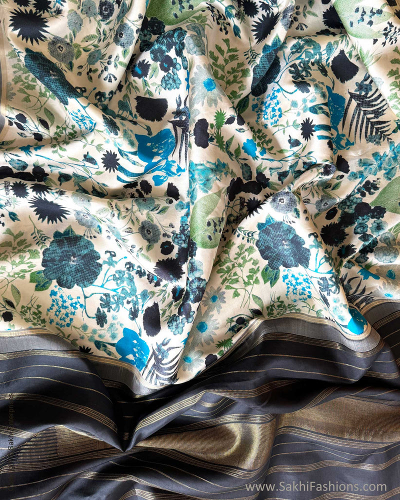 DP-X03809 Cream Floral Kanchi Sari