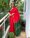 EE-X03996 Red Double Pallu Kanchi