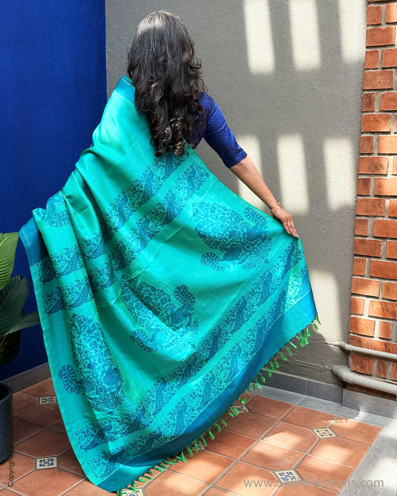 EE-X04005 Blue Kanjeevaram Silk