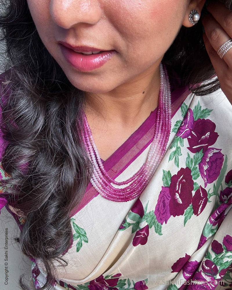 EE-X04004 Purple Floral Kanchi Silk