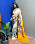 EE-X04002 Yellow Floral Kanchi Silk
