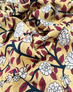 BL-X05331 Yellow Silk Kalamkari