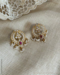 AS-W02990G Silver Gold Earring