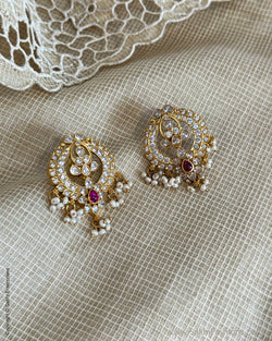 AS-W02990G Silver Gold Earring