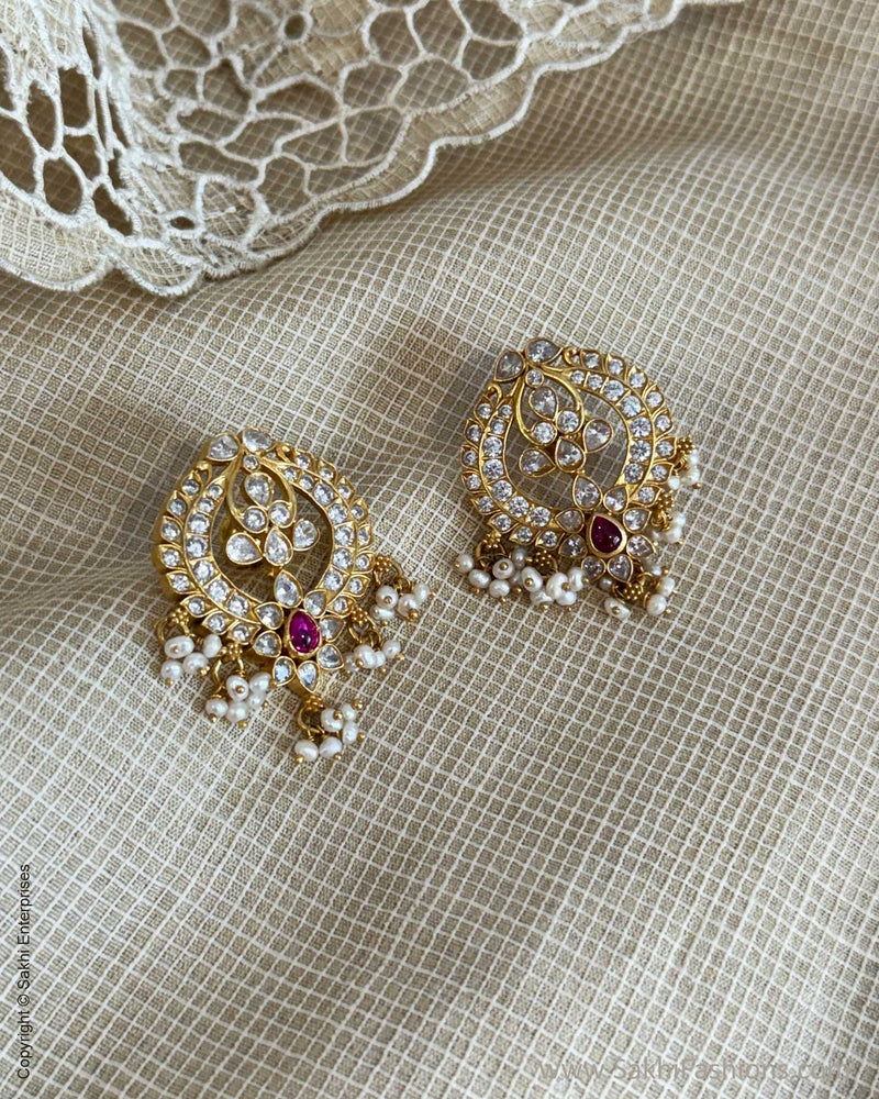 AS-W02990G Silver Gold Earring