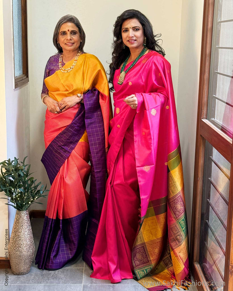 EE-X06630 Pink Kanchi silk saree