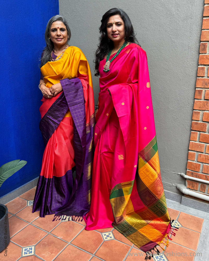 EE-X06630 Pink Kanchi silk saree