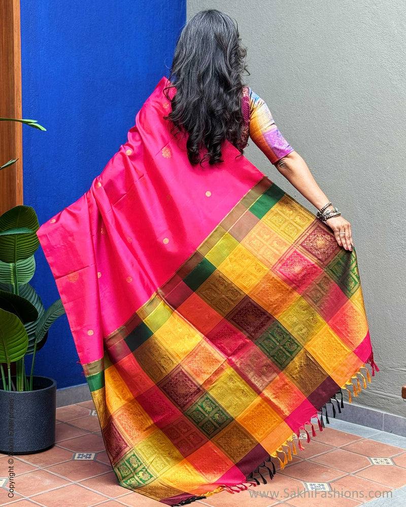 EE-X06630 Pink Kanchi silk saree