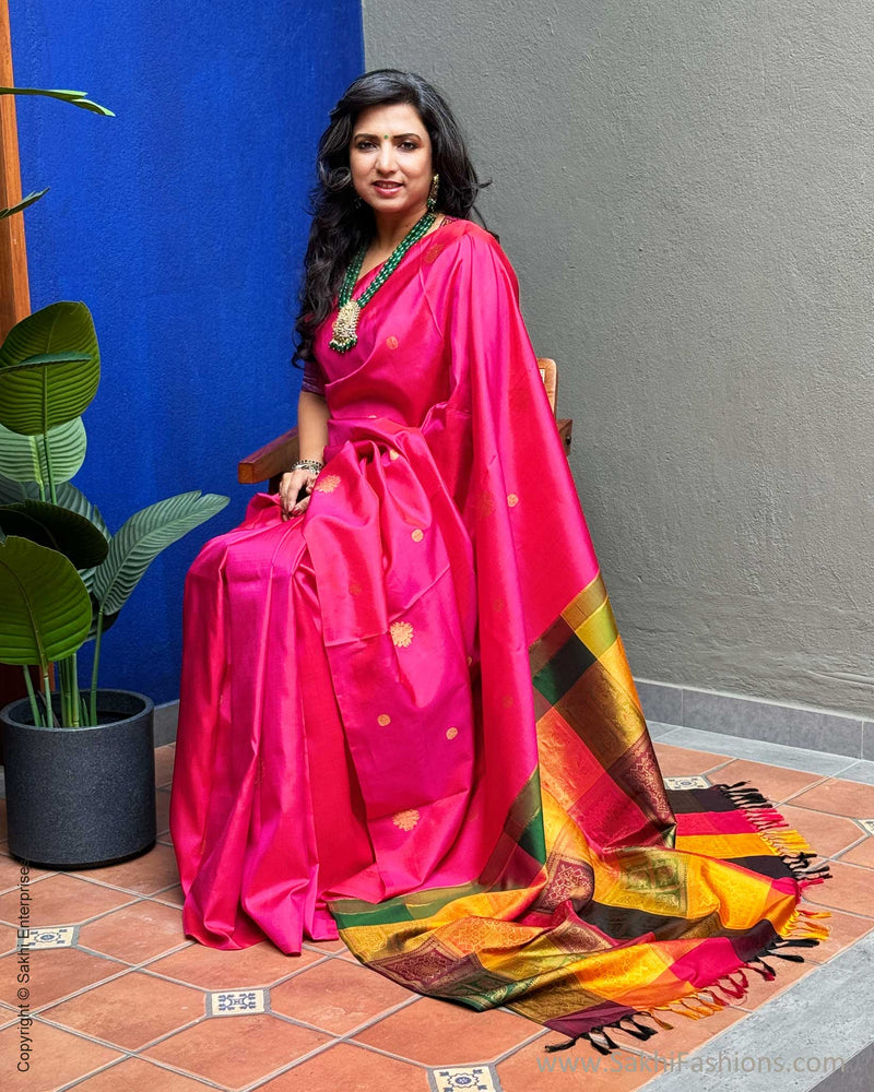 EE-X06630 Pink Kanchi silk saree