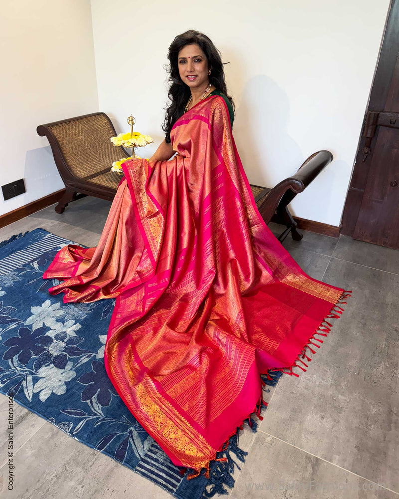 EE-X06263 Pink Kanchi silk sari