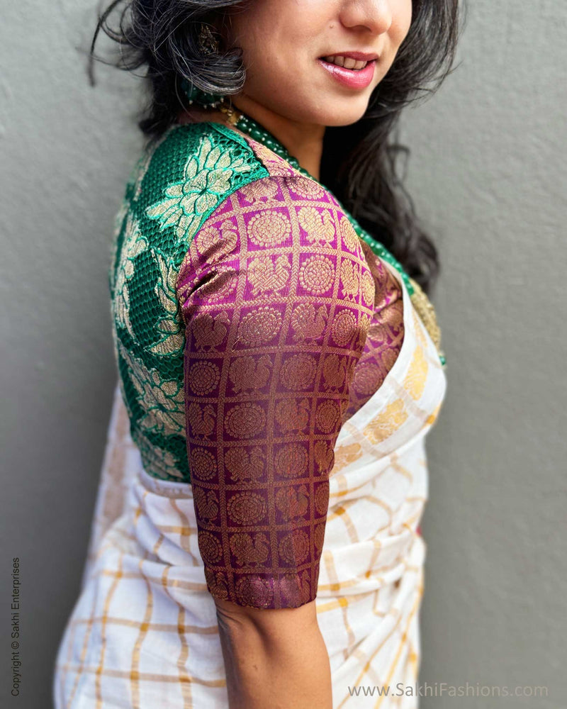 BL-W14800 Green Kanchi CutWork Blouse