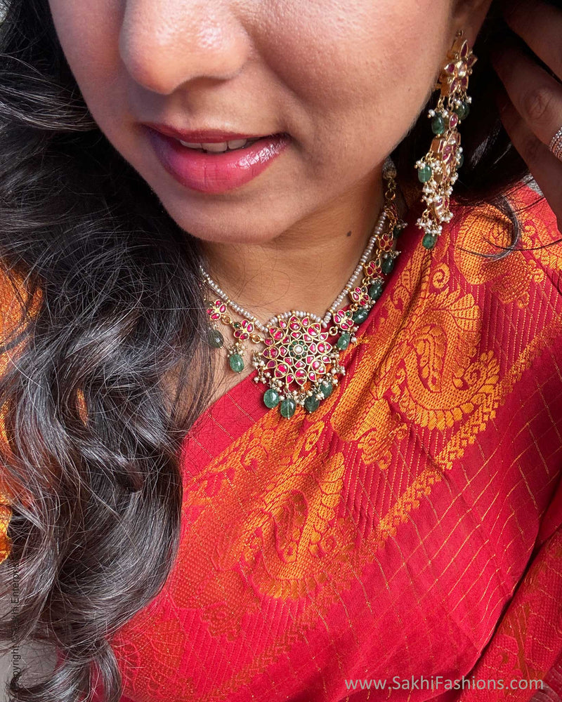 BL-W15463 Red Kanchi CutWork Blouse