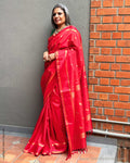EE-X06254 Red Kanchi silk sari