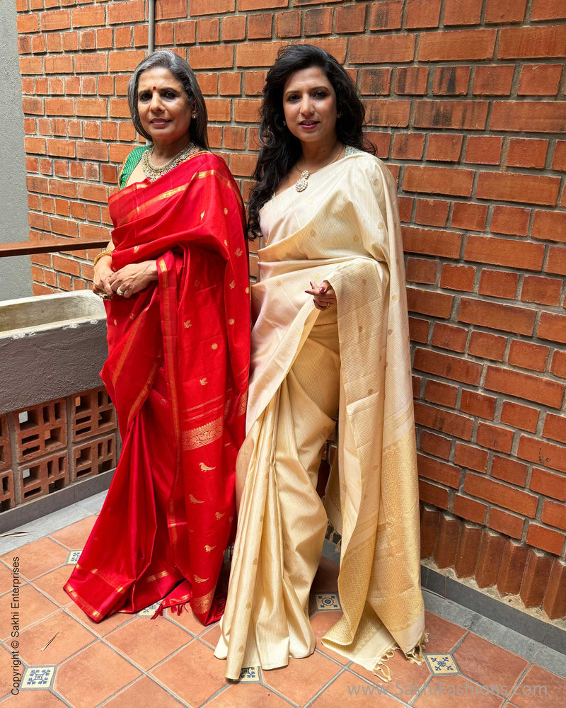 EE-X04812 Cream Kanchi silk sari