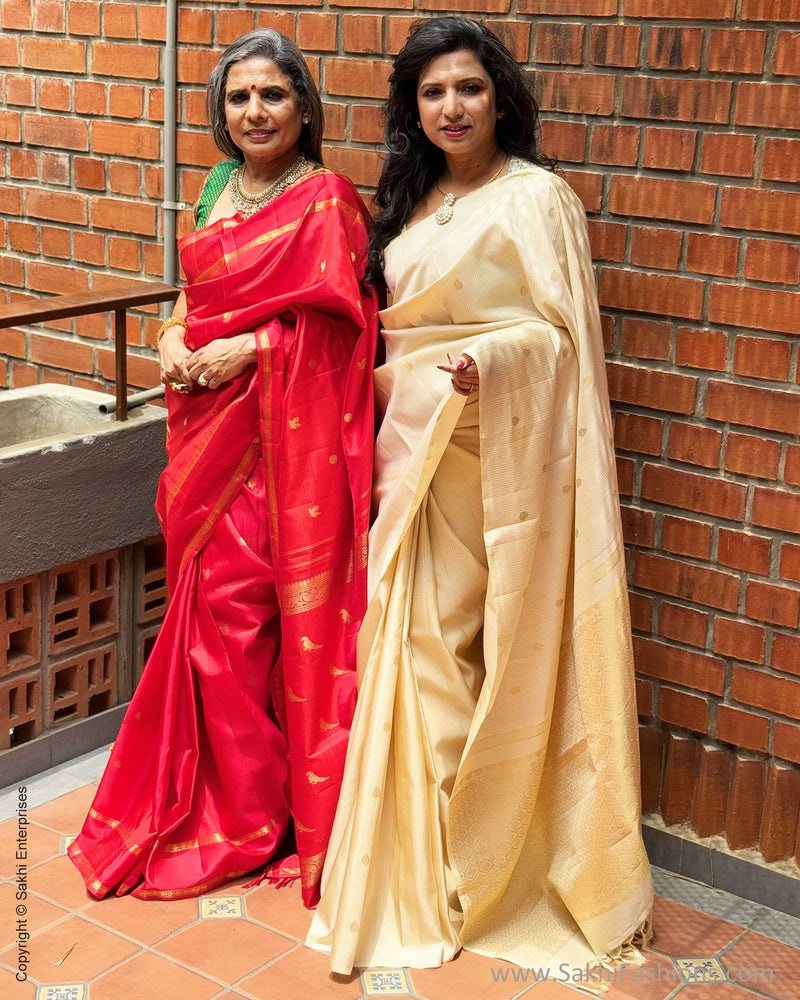 EE-X04812 Cream Kanchi silk sari