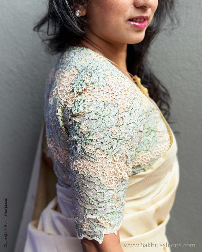 EE-X04812 Cream Kanchi silk sari