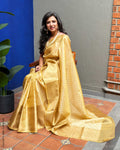EE-X06556 Yellow Tissue Saree