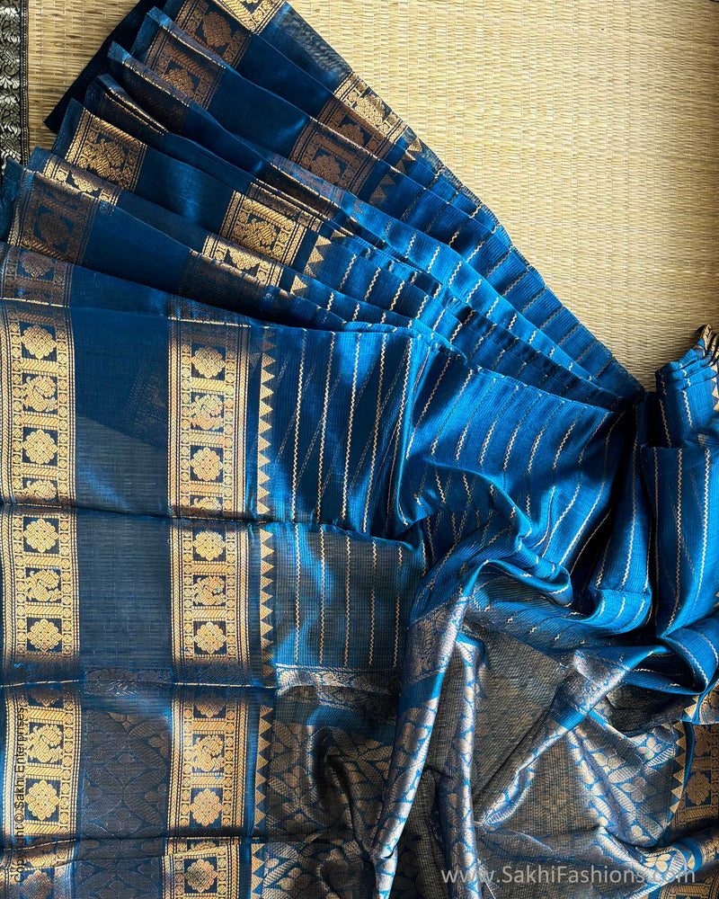 DP-X07338 Blue Mangalgiri Silk
