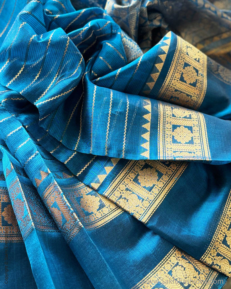 DP-X07338 Blue Mangalgiri Silk