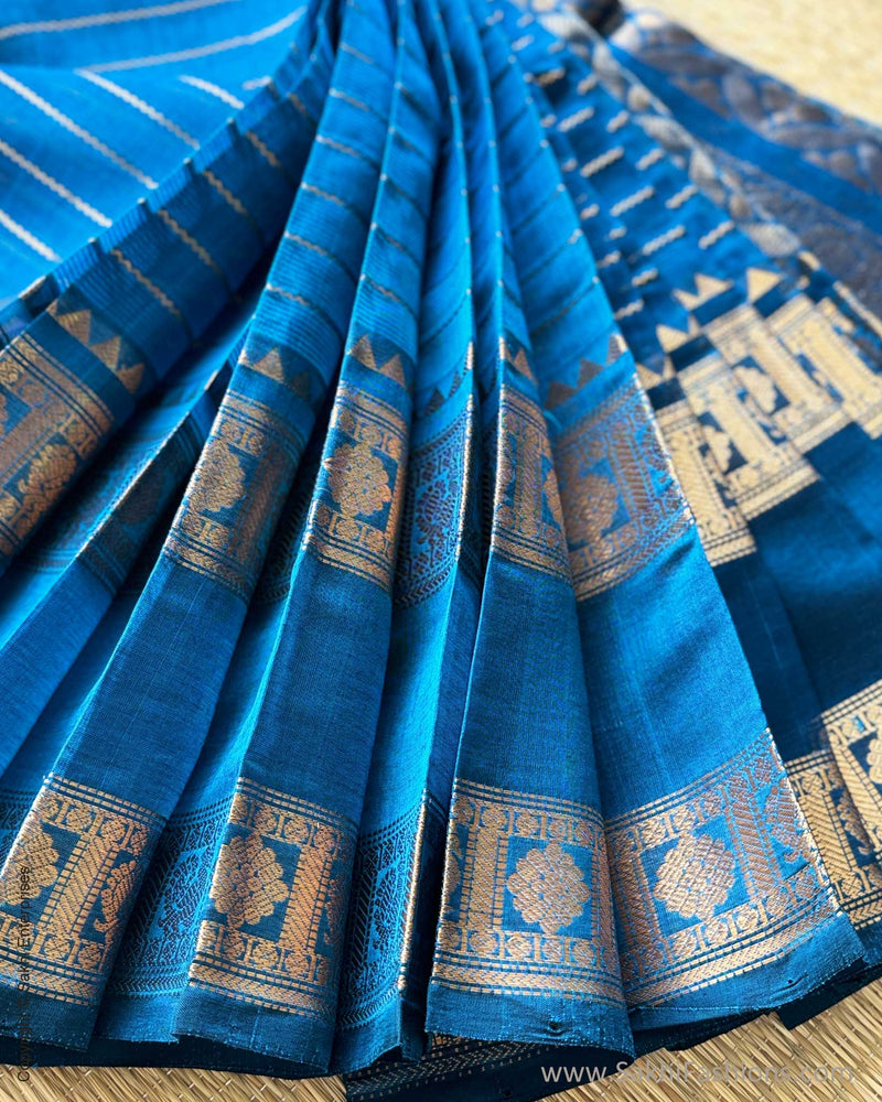 DP-X07338 Blue Mangalgiri Silk
