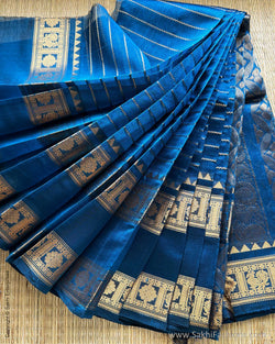 DP-X07338 Blue Mangalgiri Silk