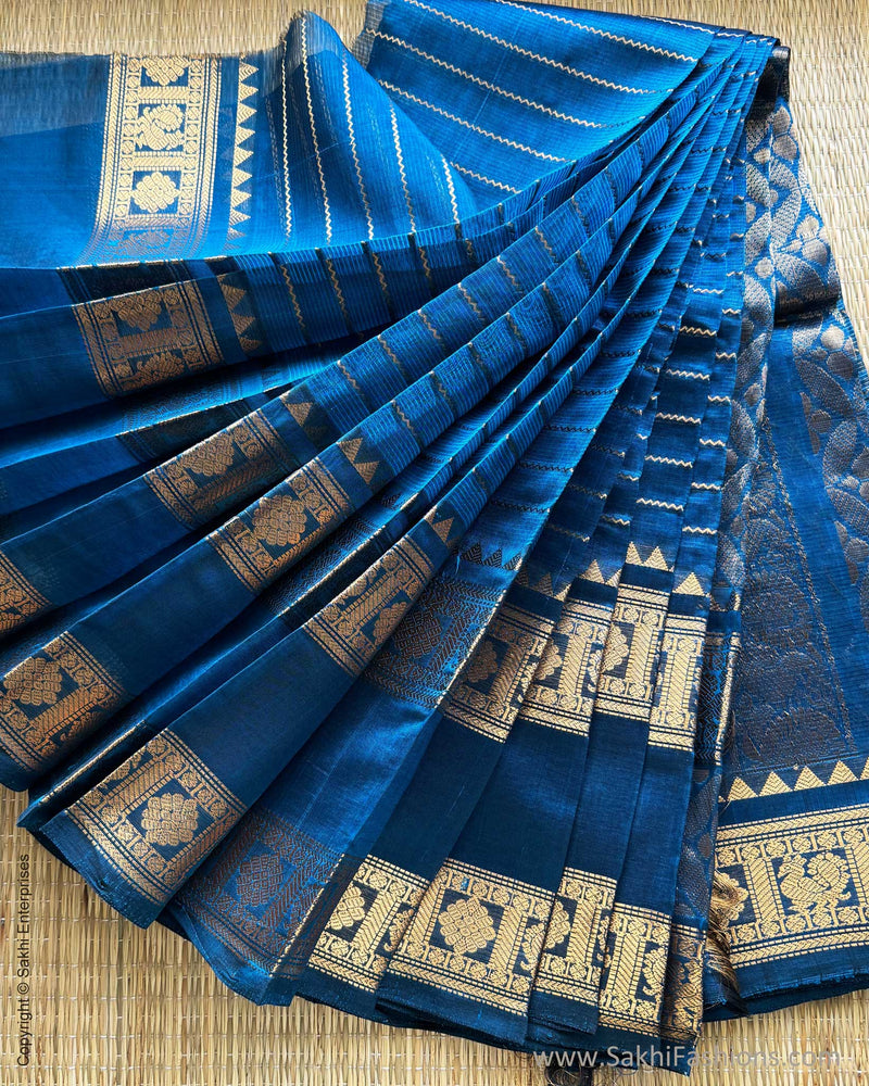DP-X07338 Blue Mangalgiri Silk