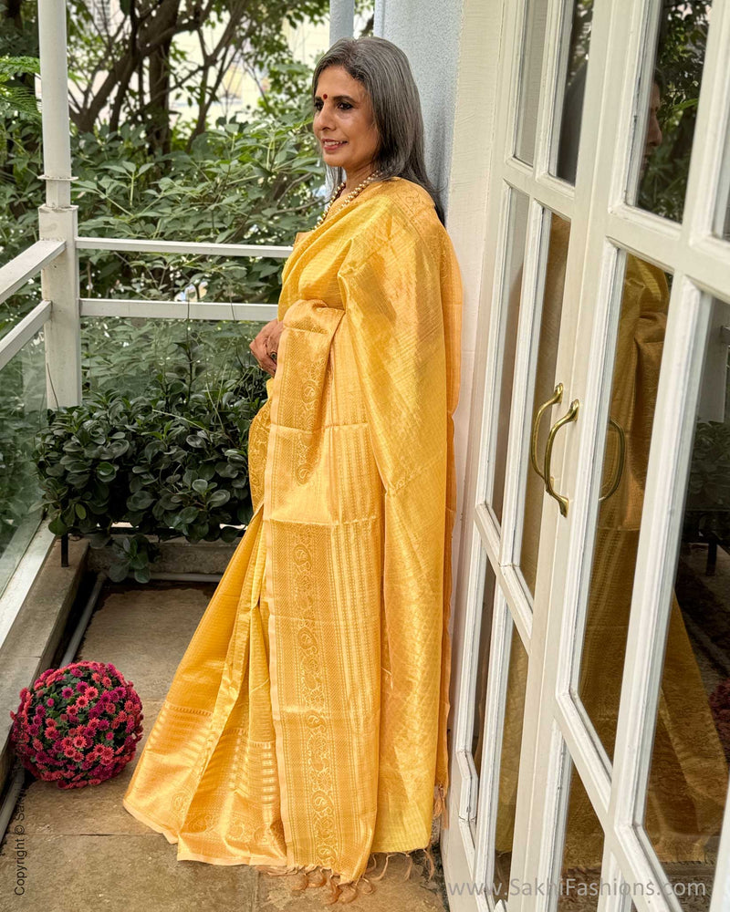 EE-X07336 Golden Mangalgiri Silk