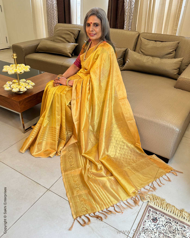 EE-X07336 Golden Mangalgiri Silk